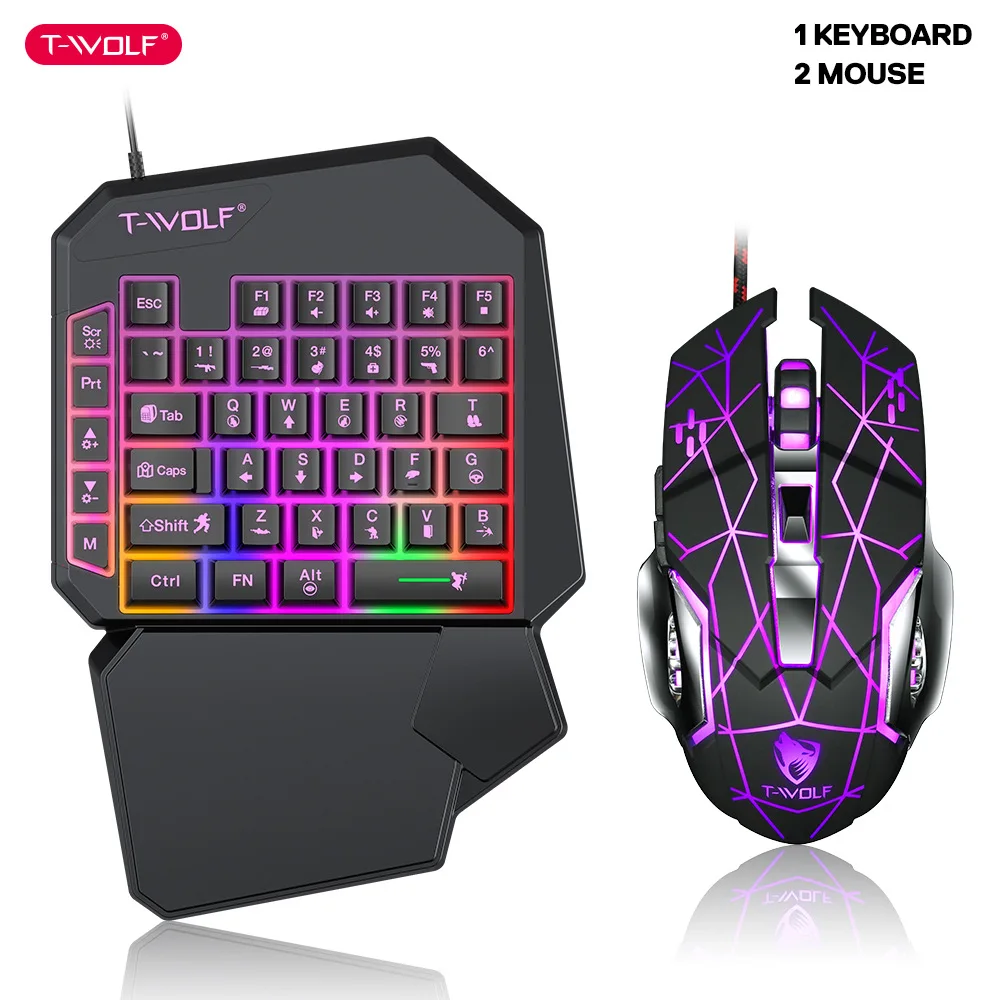 Gaming Accessories Bundle - T-WOLF TF900 tek elle klavye taht
