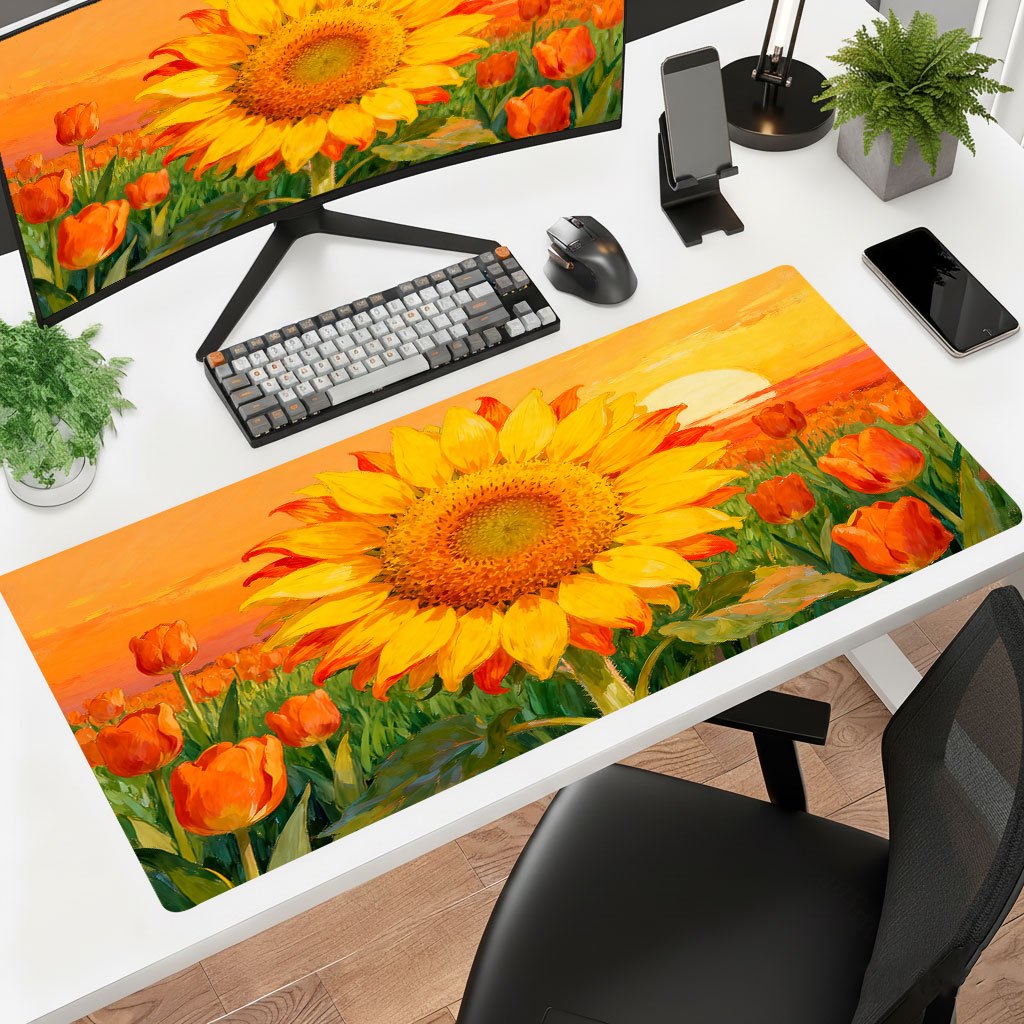 Gaming Accessories Brands - Marka Sarı Ayçiçeği Mouse Pad, Ofis
