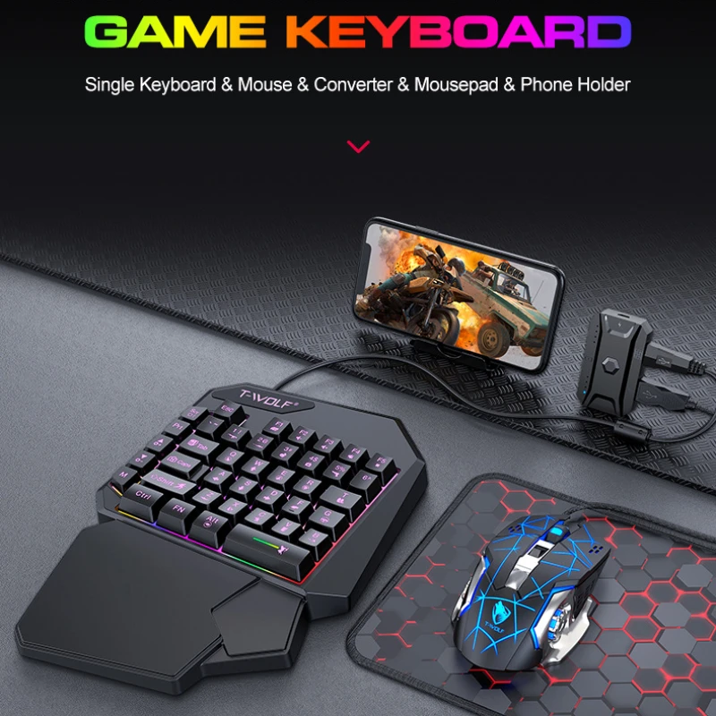 T-WOLF TF900 tek elle klavye t - Gaming Accessories Bundle incelemesi ve fiyatı